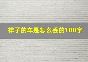 祥子的车是怎么丢的100字