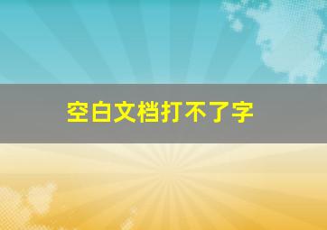 空白文档打不了字