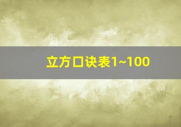 立方口诀表1~100