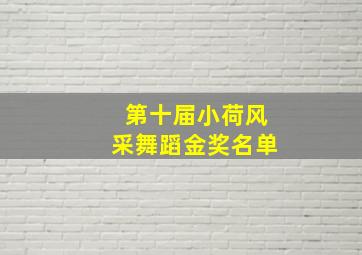 第十届小荷风采舞蹈金奖名单