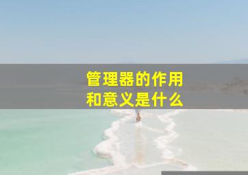 管理器的作用和意义是什么