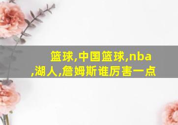 篮球,中国篮球,nba,湖人,詹姆斯谁厉害一点