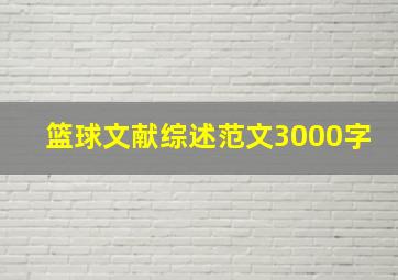 篮球文献综述范文3000字