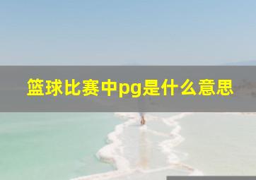 篮球比赛中pg是什么意思