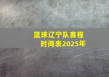 篮球辽宁队赛程时间表2025年