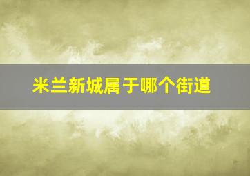 米兰新城属于哪个街道