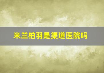 米兰柏羽是渠道医院吗