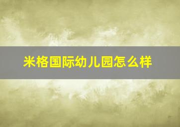 米格国际幼儿园怎么样