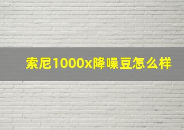 索尼1000x降噪豆怎么样