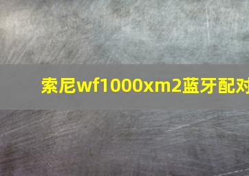 索尼wf1000xm2蓝牙配对