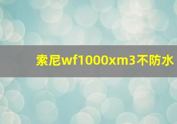 索尼wf1000xm3不防水