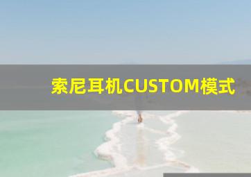 索尼耳机CUSTOM模式