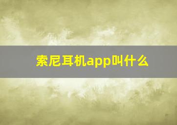 索尼耳机app叫什么