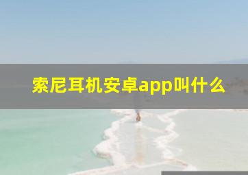 索尼耳机安卓app叫什么