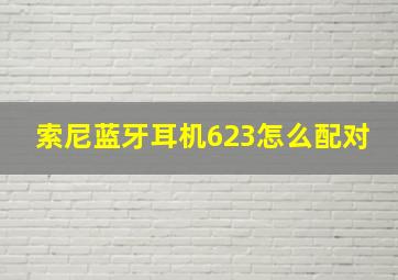 索尼蓝牙耳机623怎么配对