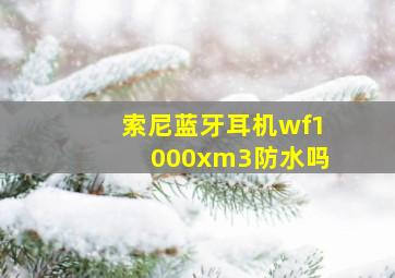 索尼蓝牙耳机wf1000xm3防水吗