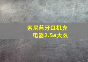 索尼蓝牙耳机充电器2.5a大么