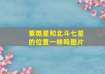 紫微星和北斗七星的位置一样吗图片