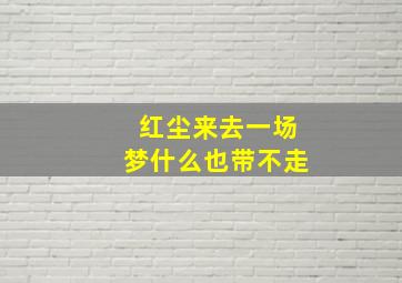 红尘来去一场梦什么也带不走