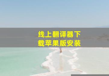 线上翻译器下载苹果版安装