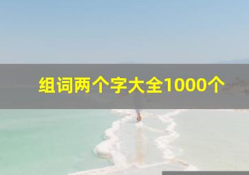 组词两个字大全1000个