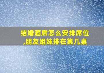 结婚酒席怎么安排席位,朋友姐妹排在第几桌