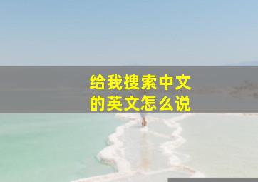 给我搜索中文的英文怎么说