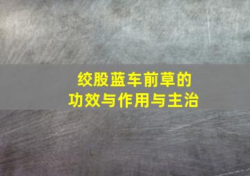 绞股蓝车前草的功效与作用与主治