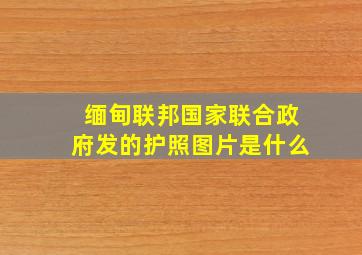 缅甸联邦国家联合政府发的护照图片是什么