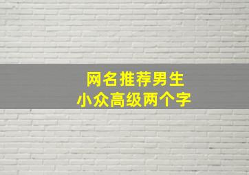 网名推荐男生小众高级两个字