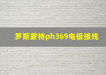 罗斯蒙特ph369电极接线