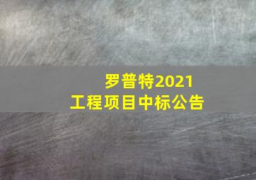 罗普特2021工程项目中标公告