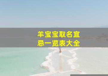 羊宝宝取名宜忌一览表大全