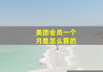 美团会员一个月是怎么算的