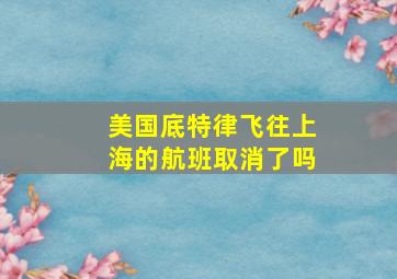 美国底特律飞往上海的航班取消了吗