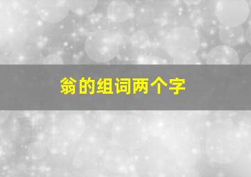 翁的组词两个字