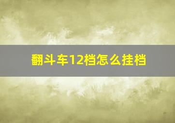 翻斗车12档怎么挂档