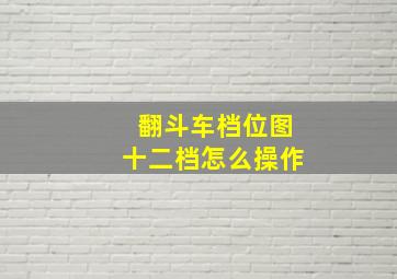 翻斗车档位图十二档怎么操作