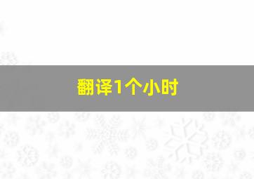 翻译1个小时