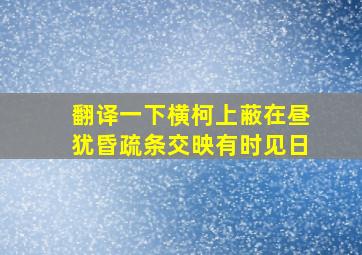 翻译一下横柯上蔽在昼犹昏疏条交映有时见日