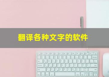 翻译各种文字的软件