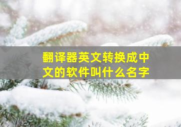 翻译器英文转换成中文的软件叫什么名字