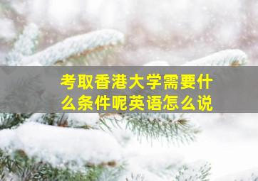 考取香港大学需要什么条件呢英语怎么说