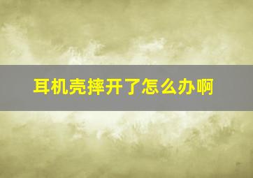 耳机壳摔开了怎么办啊