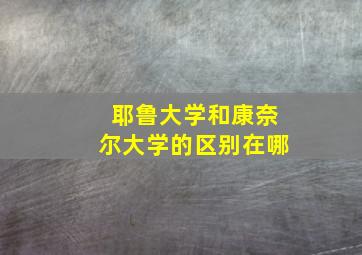 耶鲁大学和康奈尔大学的区别在哪