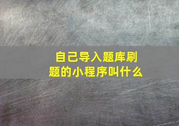 自己导入题库刷题的小程序叫什么