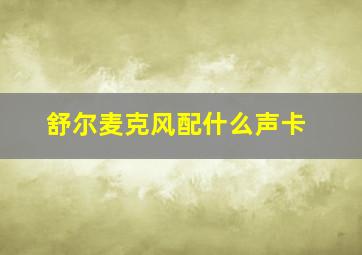 舒尔麦克风配什么声卡