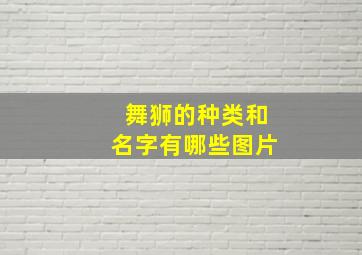 舞狮的种类和名字有哪些图片