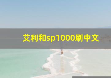 艾利和sp1000刷中文