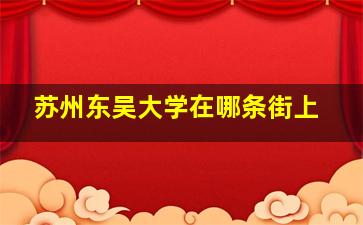 苏州东吴大学在哪条街上